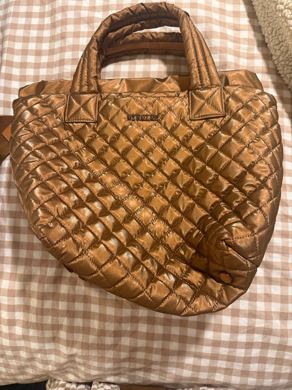 MZ Wallace small Quilted Metallic Bronze Tote